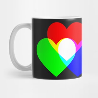 Light Hearts Red Green Blue Mug